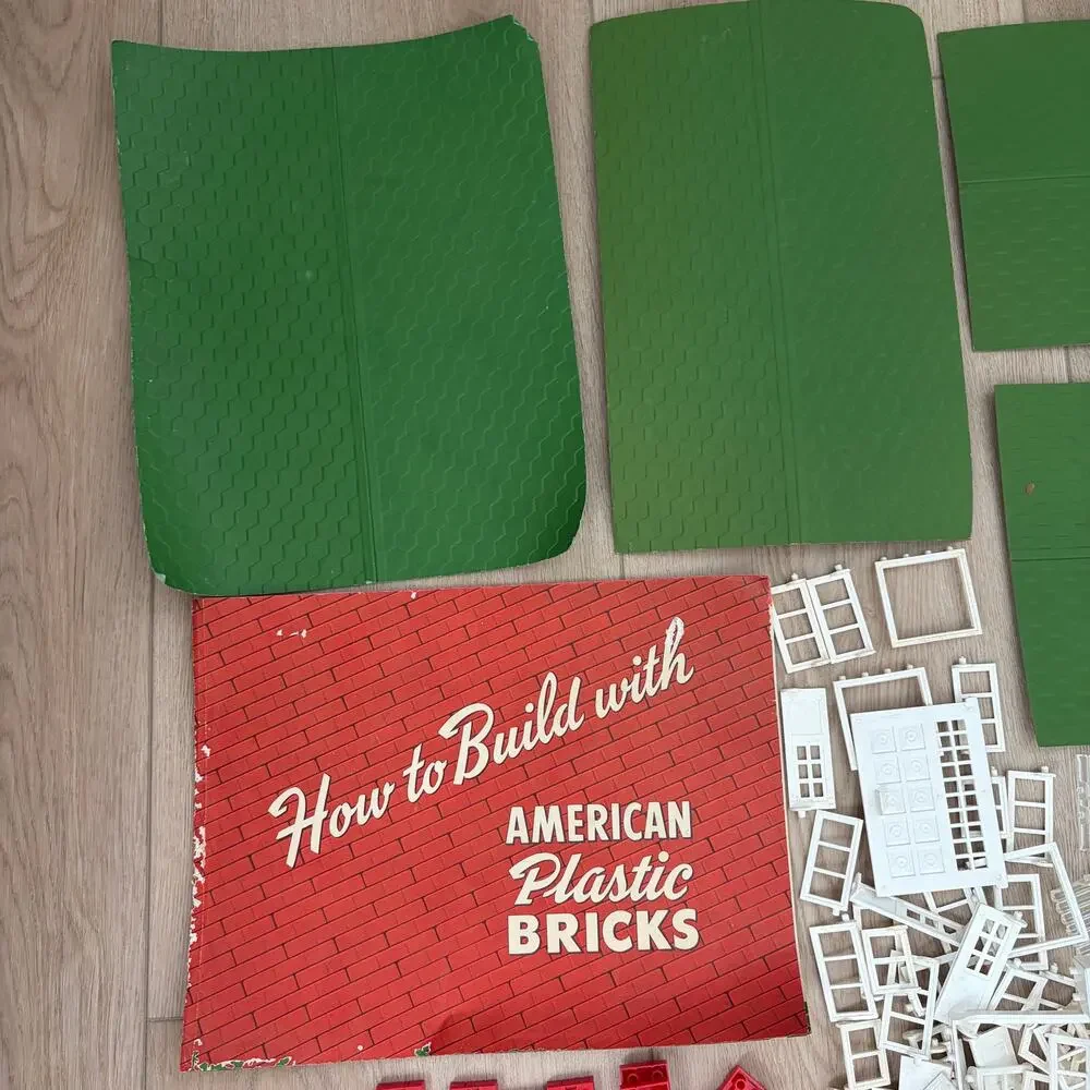 Vintage Elgo American Plastic Bricks Lot 1953 Set 4 lbs w Booklet Building Toy